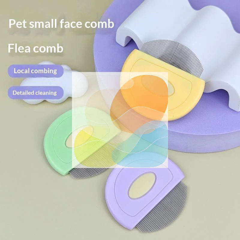 Pet Flea Comb Ergonomic Non-slip Handle Dense Teeth Brush for Dog Cat Hair Cleaning Massage Home Pet Grooming Supplies