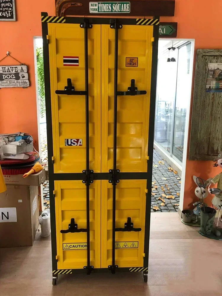 Y Industrial style wardrobe storage, shoe cabinet wrought iron, gym commercial, American style, storage cabinet