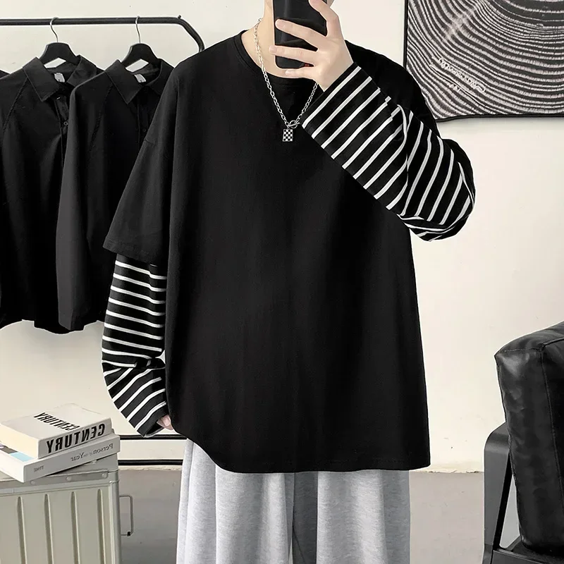 2024 Spring Autumn Long Sleeve T-shirts Men O-Neck Collar Long T Shirts Men Fashion Casual Comfortable Long T-Shirts Men