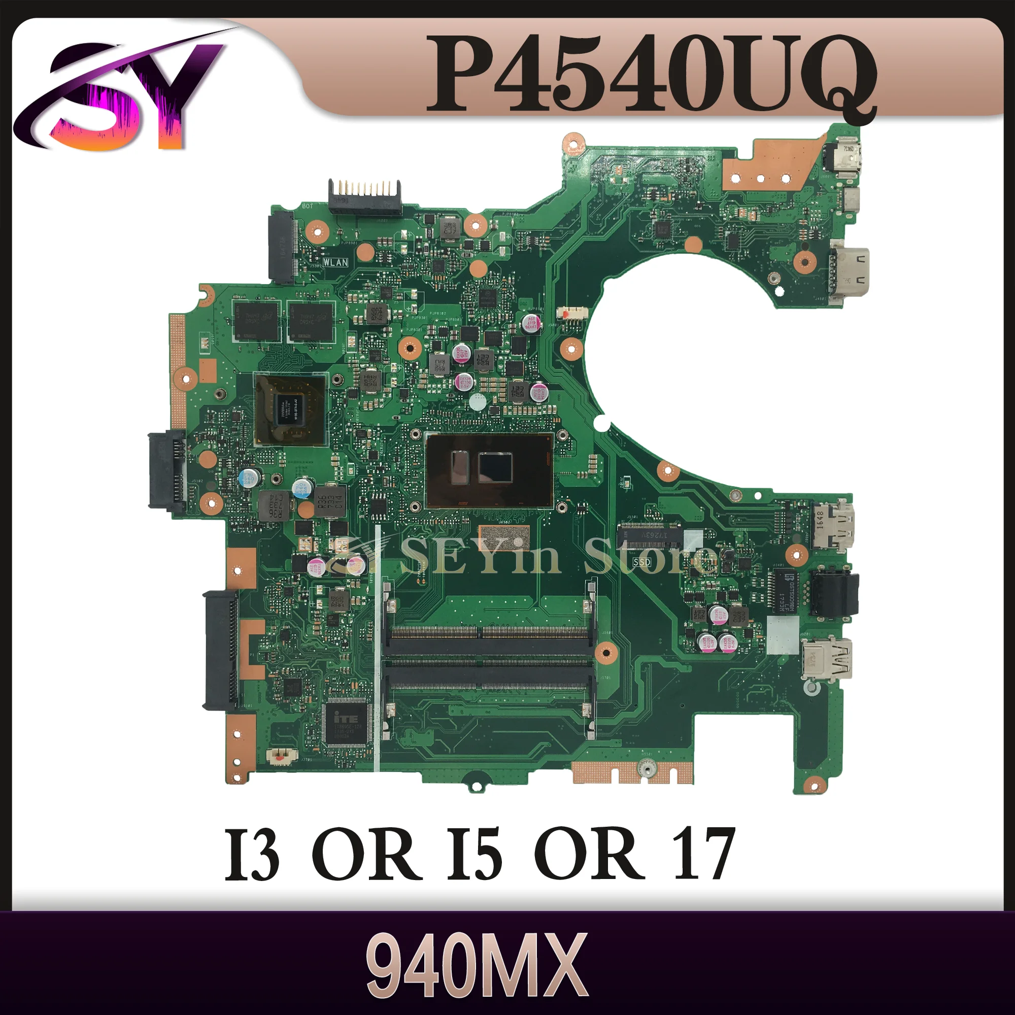 

P4540UQ Mainboard For ASUS PRO P4540U PU554U P454U Laptop Motherboard i3-7100U i5-7200U i7-7500U 940MX DDR4