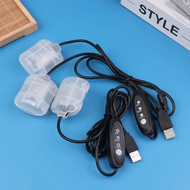 New Low Noise & Durable DC 5V 3-Speed USB Massage Motor, Dual/ Single Head Vibrating Massager For Pillow/ Cushion/ Waist