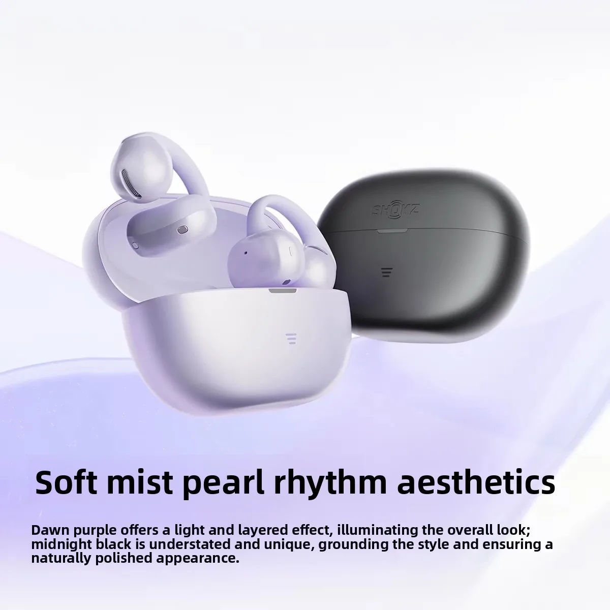 SHOKZ OpenDots Air E210 Open-Ear Headphones Clip-On Earphones Wireless Bluetooth 6.1 Balanced Sound Secure Comfort Fit IP55