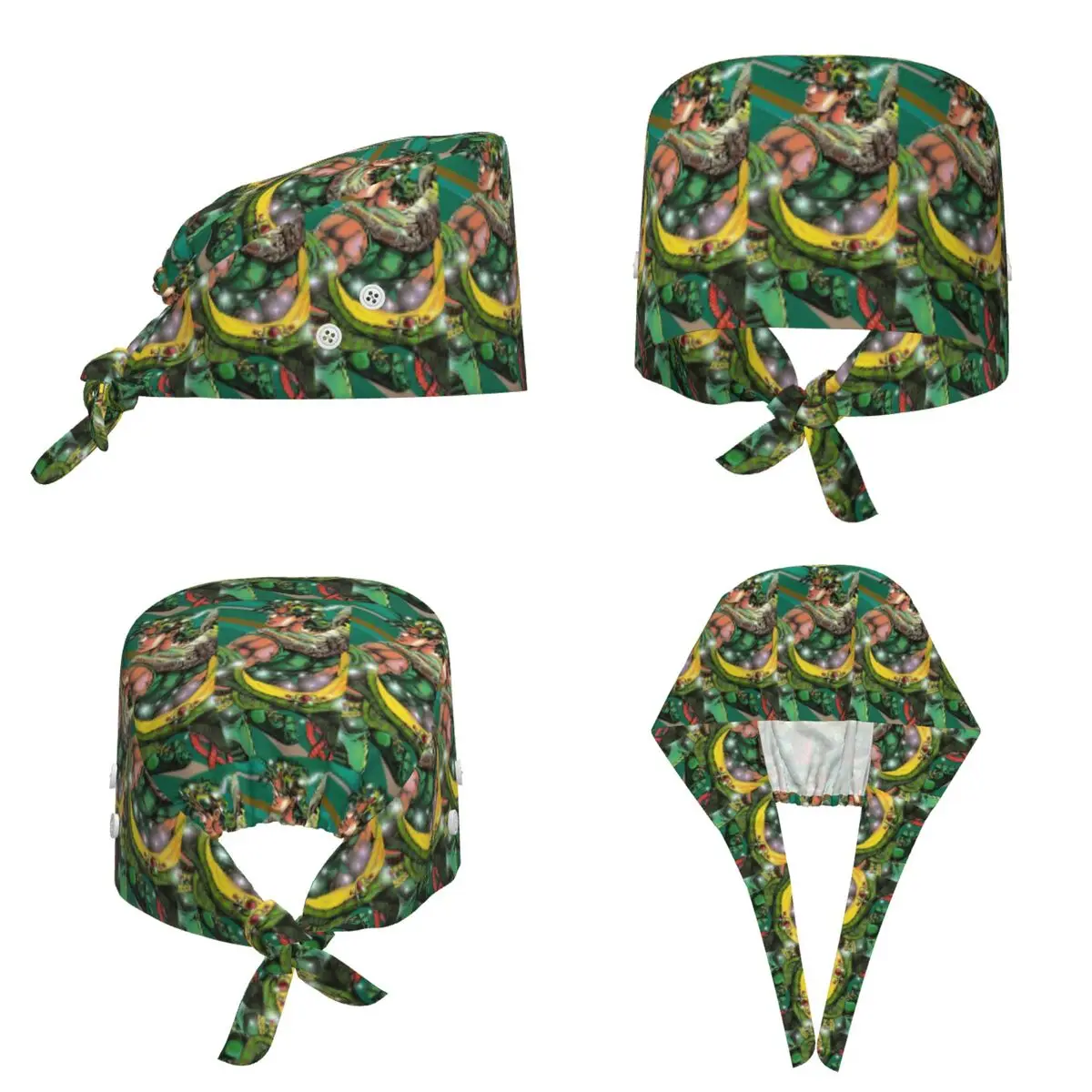 Jojo Bizarre Adventure Joseph Joestar Anime Scrub Hat Doctor Working Surgical Cap Men Women Adjustable Nursing Caps for Dentist