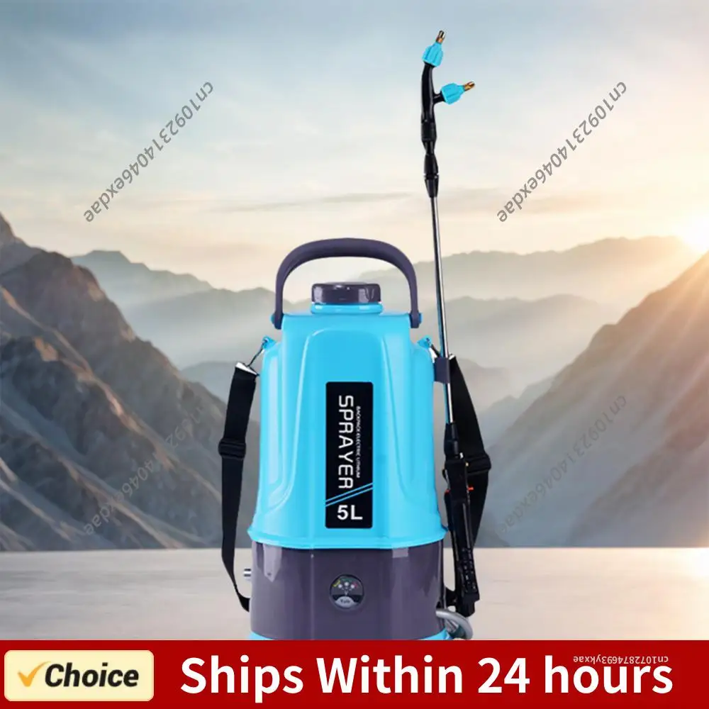 5L Electric Sprayer with 5 Mist Nozzles Battery Powered Sprayer with Adjustable Shoulder Strap Water Sprayer for Lawn and Garden
