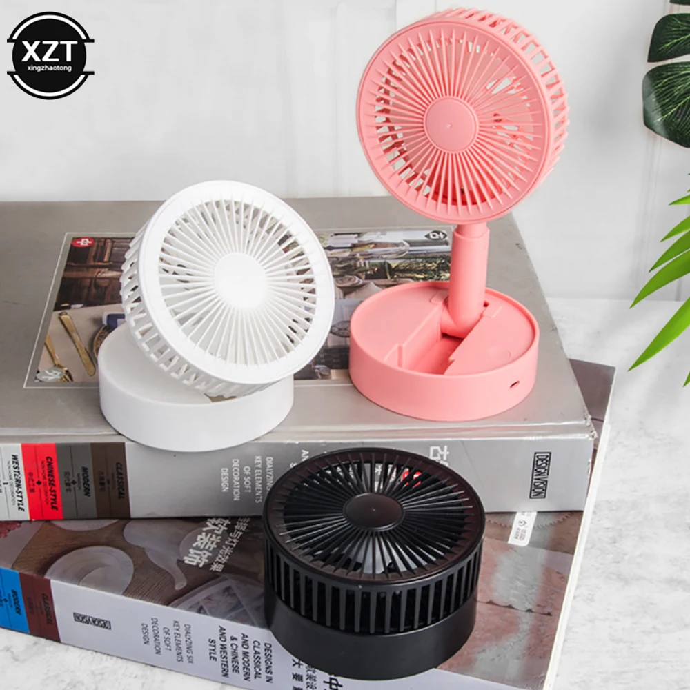 Portable Fan Usb Charging Handheld Folding Telescopic Fan Desktop Low Noise Summer Cooling Electric Fans for Office Household