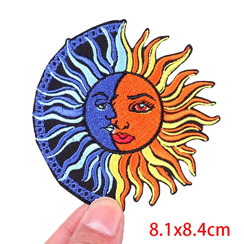 Horror/Skull Embroidery Patch Sun Patch Iron On Patches For Clothing Thermoadhesive Patches On Clothes Punk Sew/Ironing Sticker