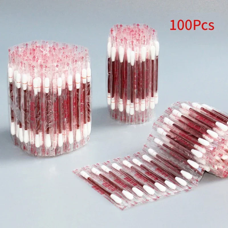 50/200Pcs/lot Disinfected Sticks Make Up Wood Iodine Disposable Medical Double Cotton Swab Medical Multifunctional Portable Bars