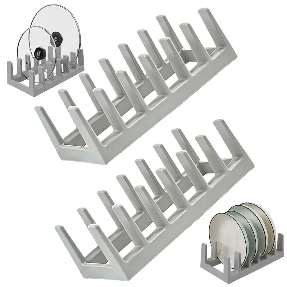

Easy to Clean Multifunctional Kitchen Storage Rack 6 Grids Durable Kitchen Pot Lid Holder Pots Lids Organizer Rack
