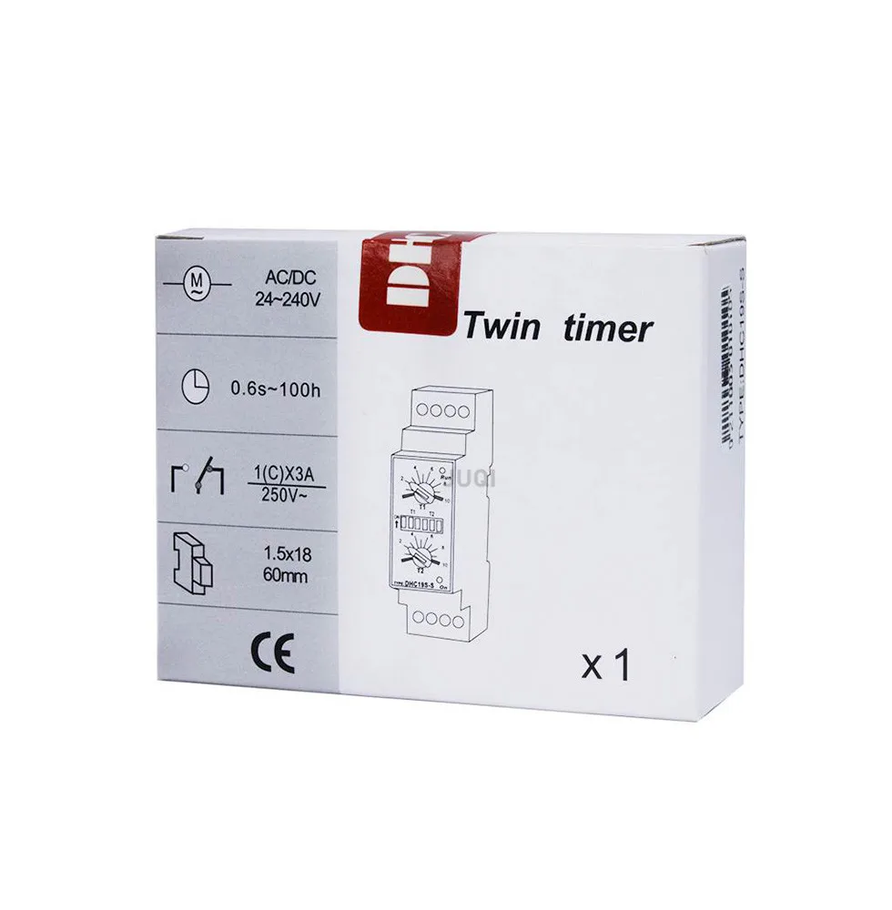 Time relay DHC19S-S dual time cycle time delay relay DIN rail mounted infinite cycle timing AC/DC24-240V Input Timer