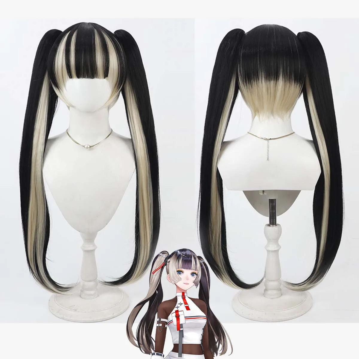 Halloween Party Role Play Hololive Virtual YouTuberc Cosplay Double Ponytail Wig
