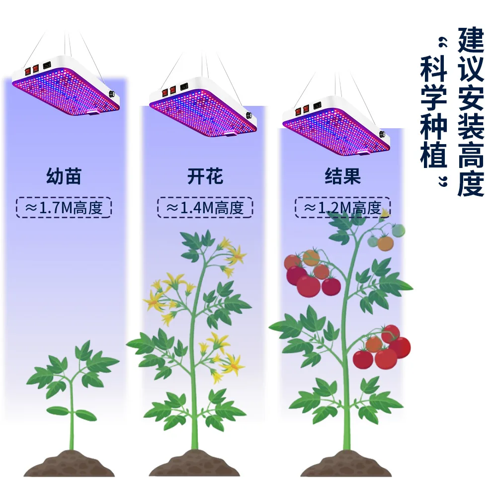شاشة ليد بطيف كامل تنمو ضوء SMD2835 AC100-277V مفتاح مزدوج لنباتات الدفيئة المائية زهور الخضار