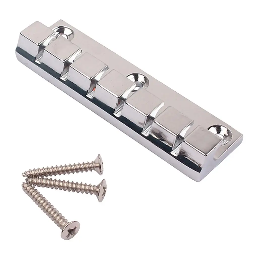 6 Strings Chrome Silver Stopbar Tailpiece Bridge for Electric Guitars