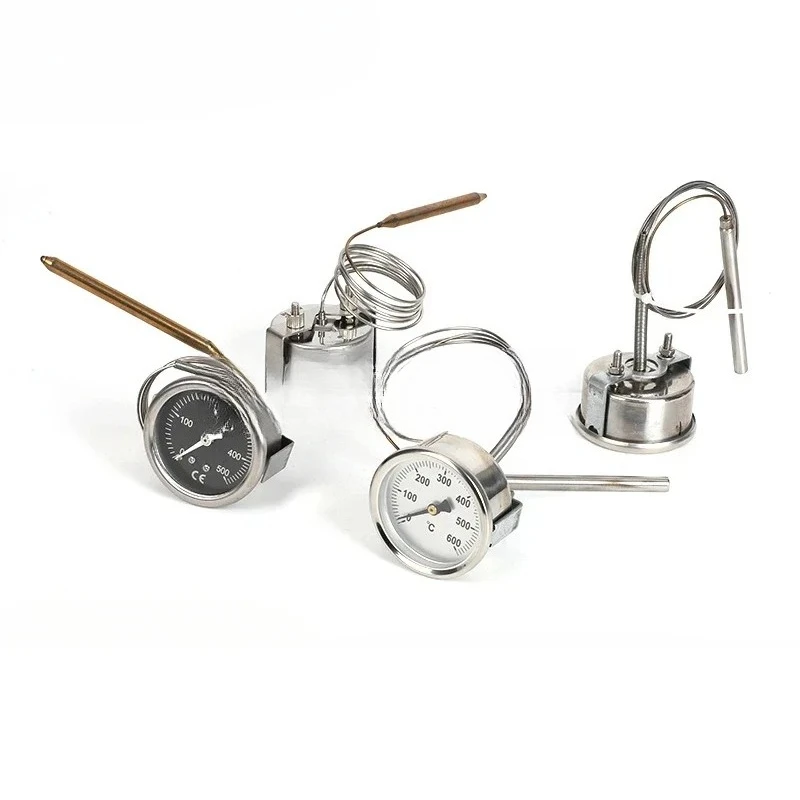 Adapted for Pizza Stove Thermometer, Temperature Dial, 500 Degree Stainless Steel Thermometer, Probe Type Extension Line