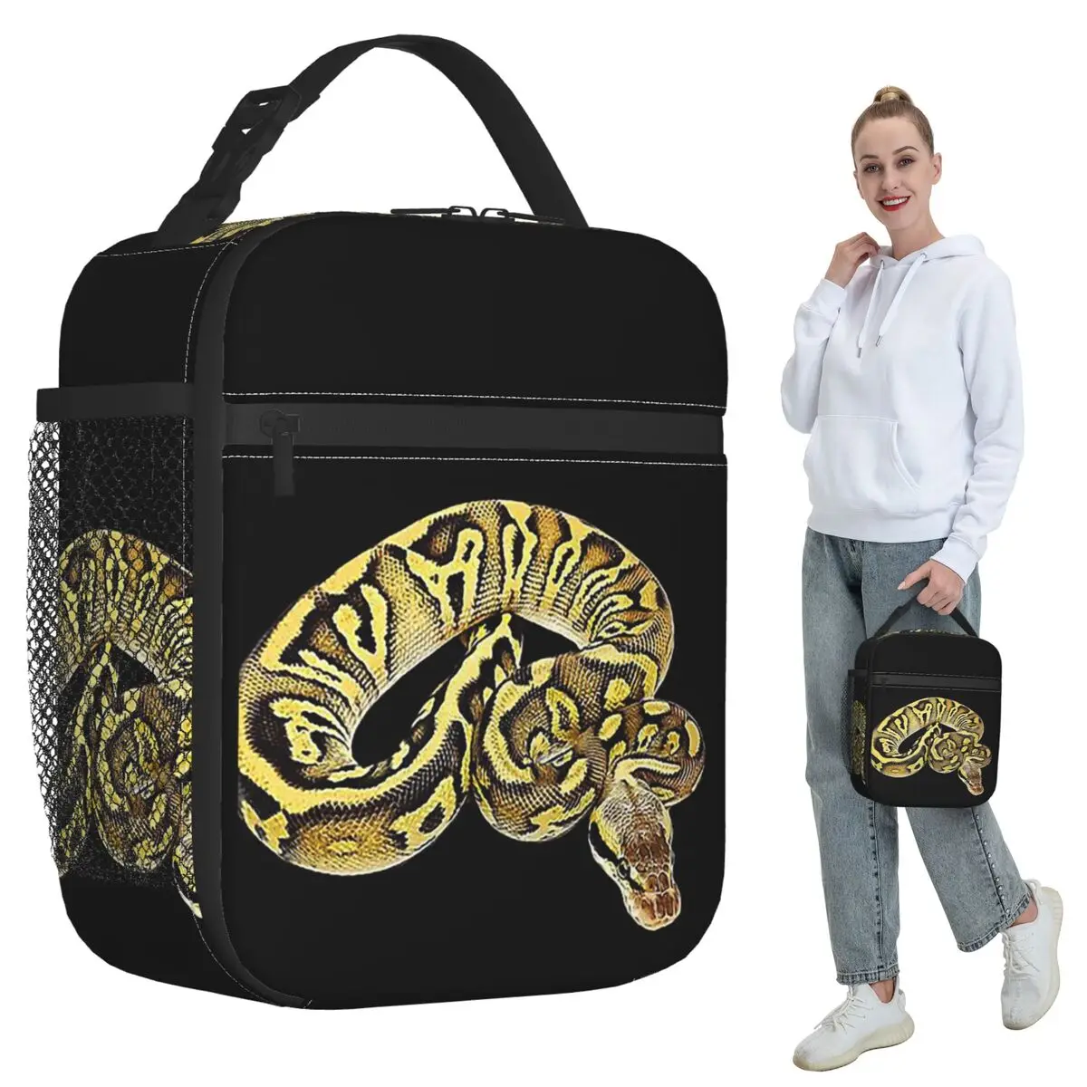 

Термосумка для обедов Ball Python Pastel Leopard для женщин, офисная термосумка-холодильник, герметичный контейнер для еды