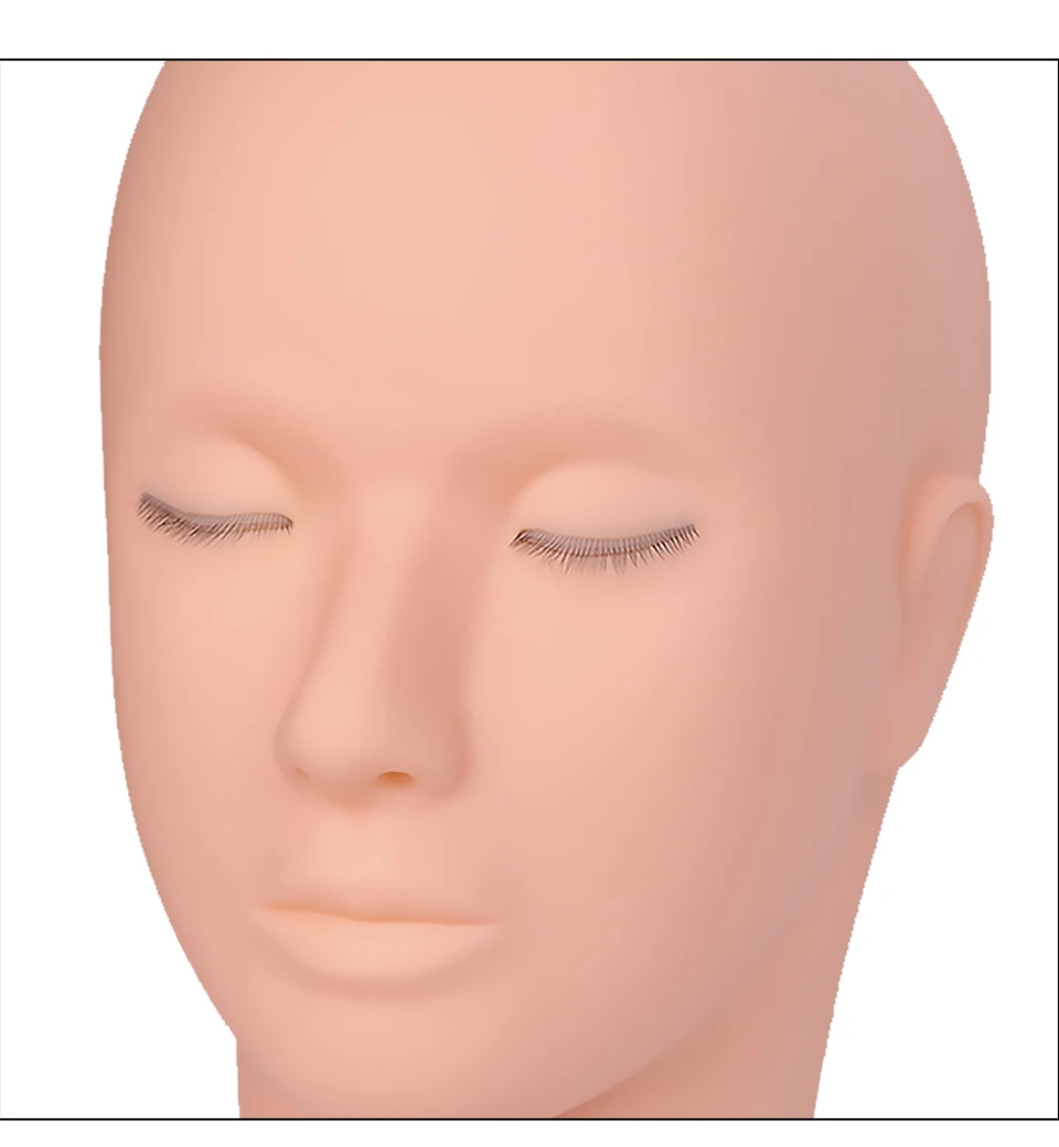 3-lagiger Wimpern-Trainings-Mannequin-Kopf, Puppen-Gesichtskopf zum Üben, Pfropfen, Wimpern-Make-up-Werkzeug, Wimpernverlängerung, Trainingsmodellkopf – Detail 5