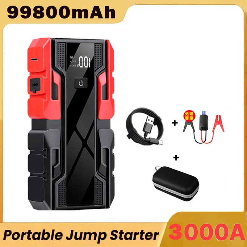Car Jump Starter with 150PSI Air Pump, Portable Power Bank, LED Light and Auto Emergency Booster