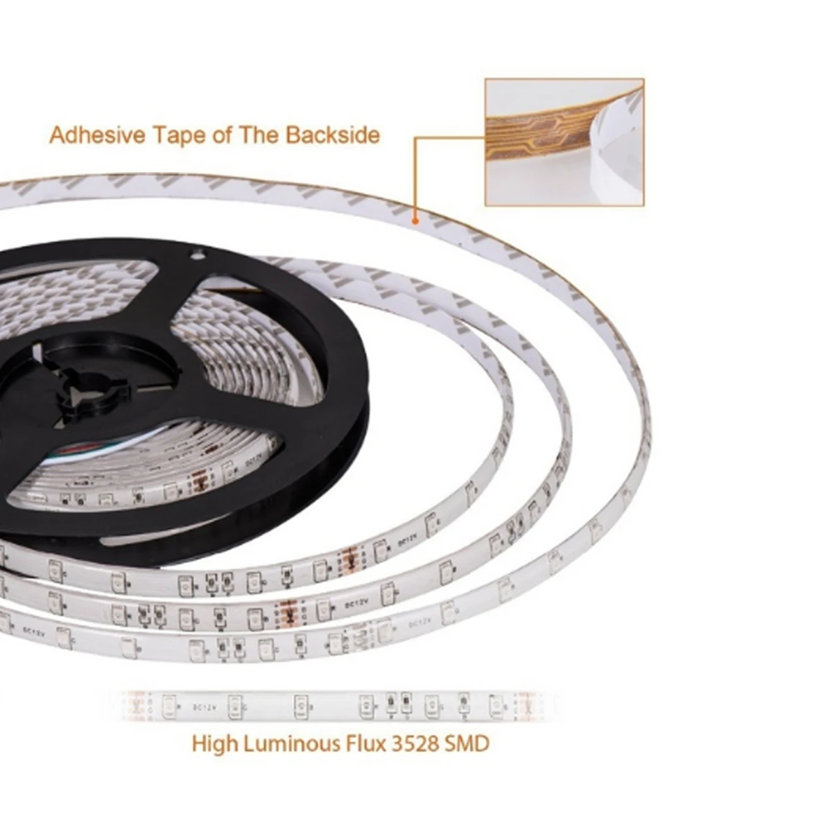 

3pcs 5M Rgb Led Strip Light Flexible Rope Light Adhesive Eco-Friendly Low Consumption For Computer Desk Bookshelf