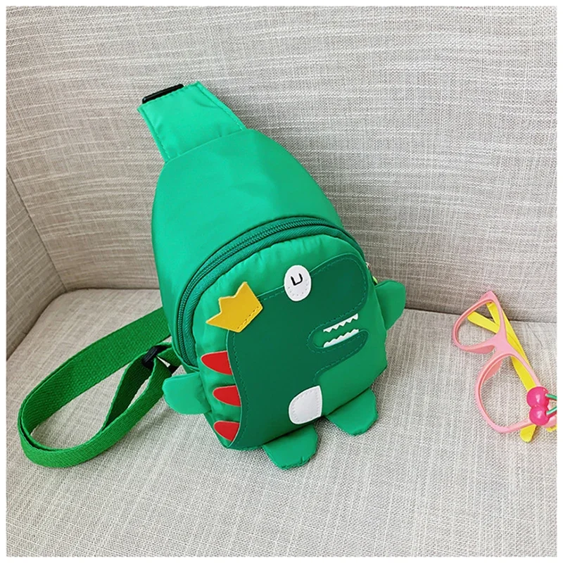 Cute Cartoon Dinosaur Shoulder Bag Kids Mini Chest Bag Outdoor Travel Children\'s Bags Boy Girl Fashion Large Capacity Coin Purse