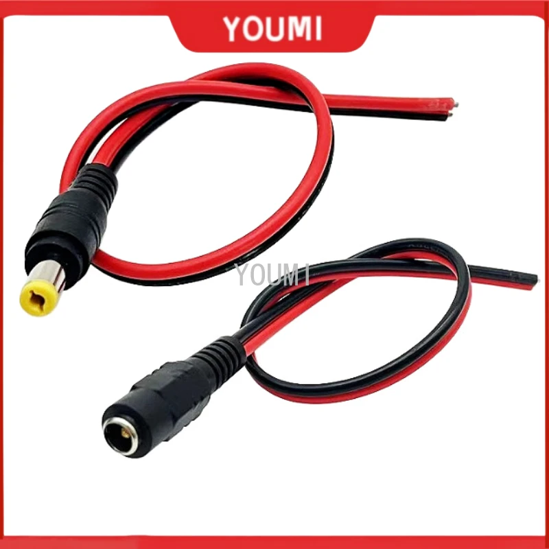 5pcs 5.5x2.1 Mm Male Female Plug 12V DC Power Pigtail Cable Jack for CCTV Camera Connector Tail Extension 24V DC Wire