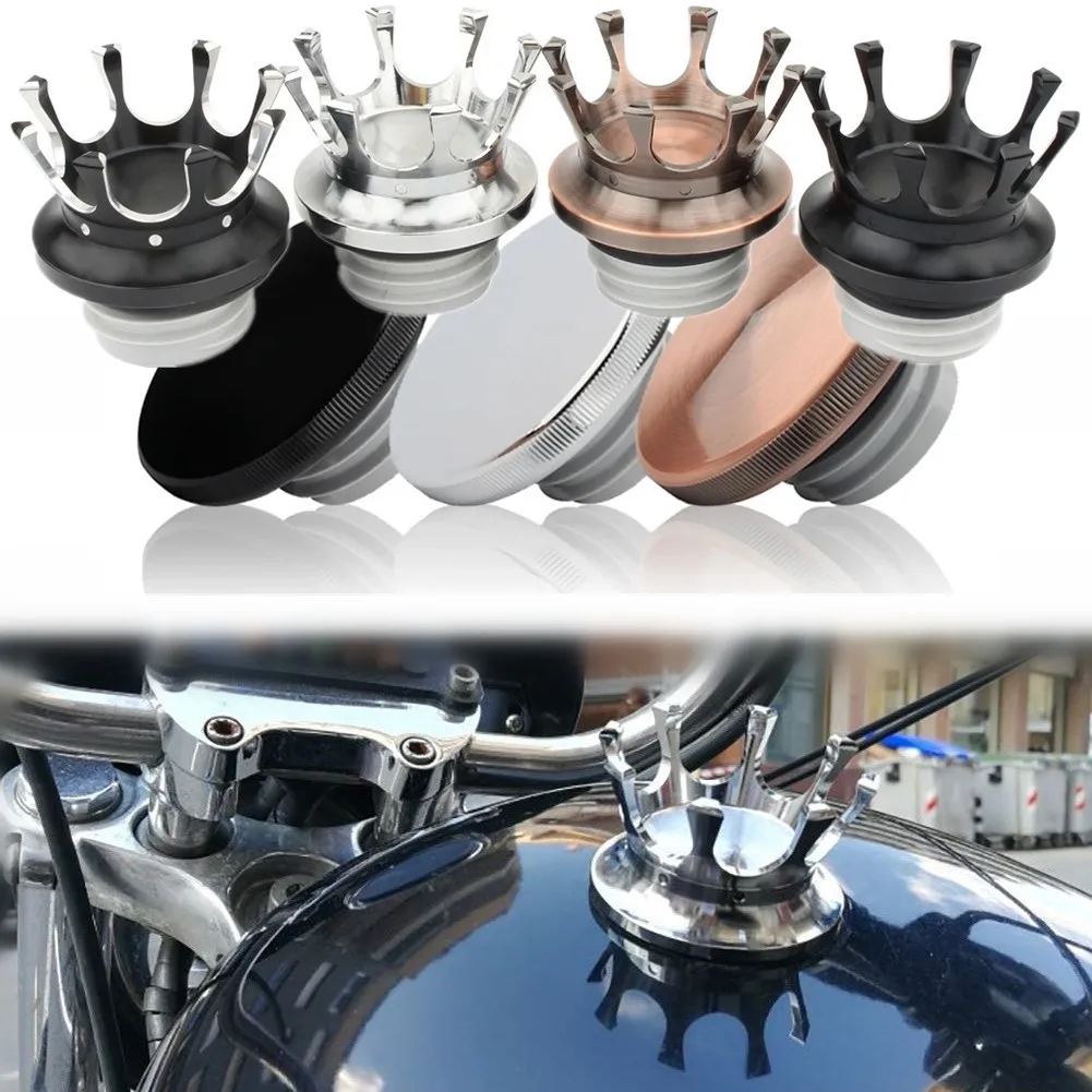 Motorcycle Vented Crown Tank Fuel Gas Cap Guard Cover Oil Petrol Protector For Triumph Scrambler T100 Thruxton 900 Bonneville