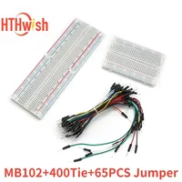 1set 400 830 Point Solderless PCB Bread Board MB102 Breadboard Test Develop with 65pcs Jumper Cables Bread plate line DIY kit