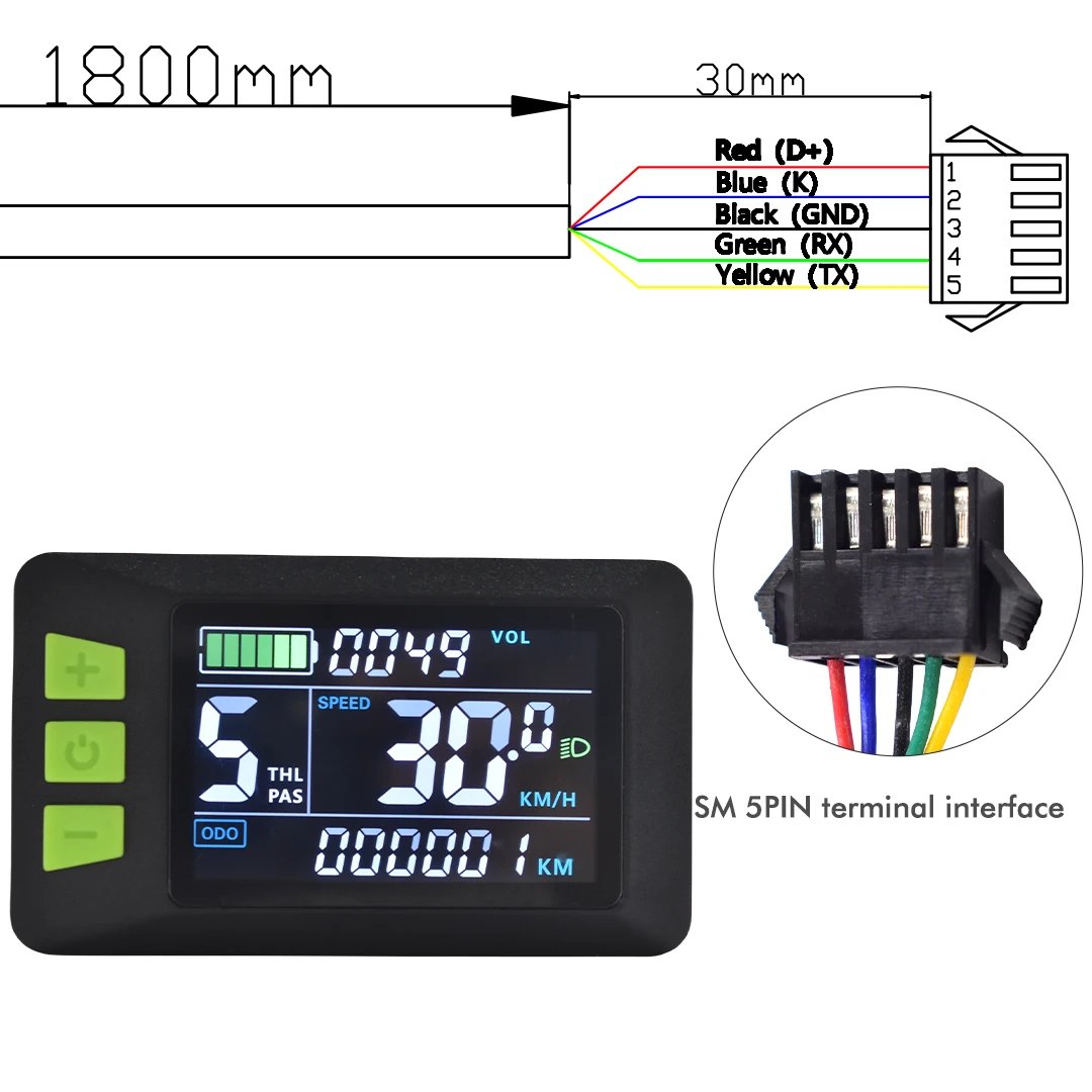 UART 2-multifunctioneel LCD-scherm Elektrische fietsdisplay Computer Fiets Regendicht Snelheidsmeter Kilometerteller Fietsen Waterdicht - afbeelding 1