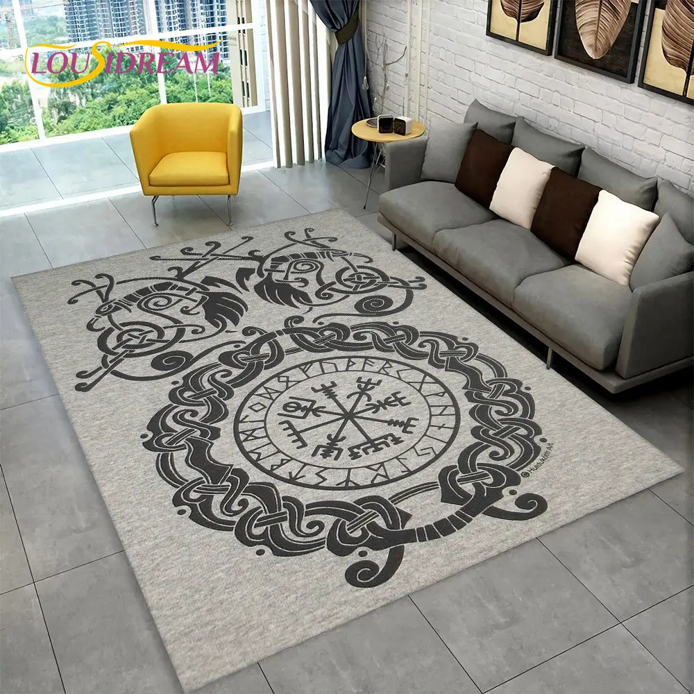 Viking Norse Mythology Yggdrasil Tree of Life Area Rug,Carpet Rug for Living Room Bedroom Sofa Doormat Decor,Non-slip Floor Mat