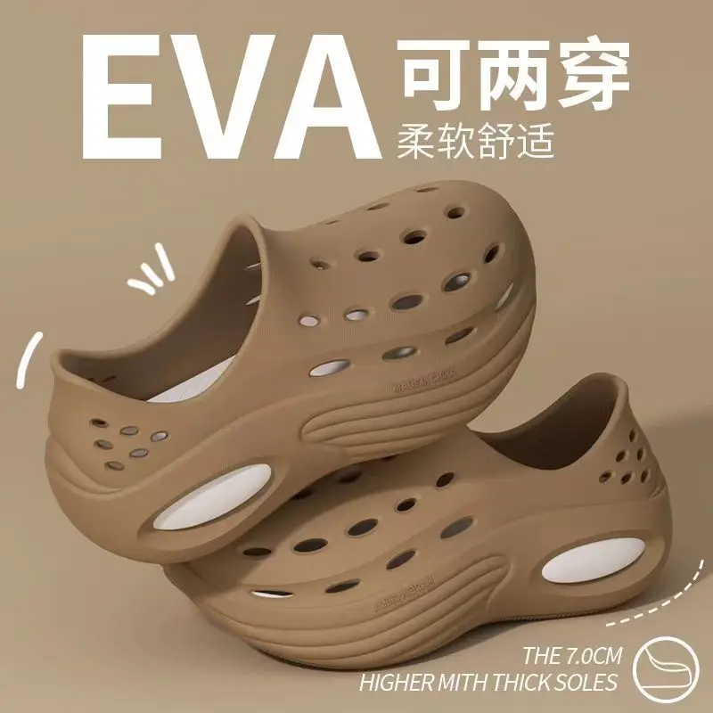 Summer men's outdoor perforated shoes EVA thick soled water shoes casual sports sandals European and American