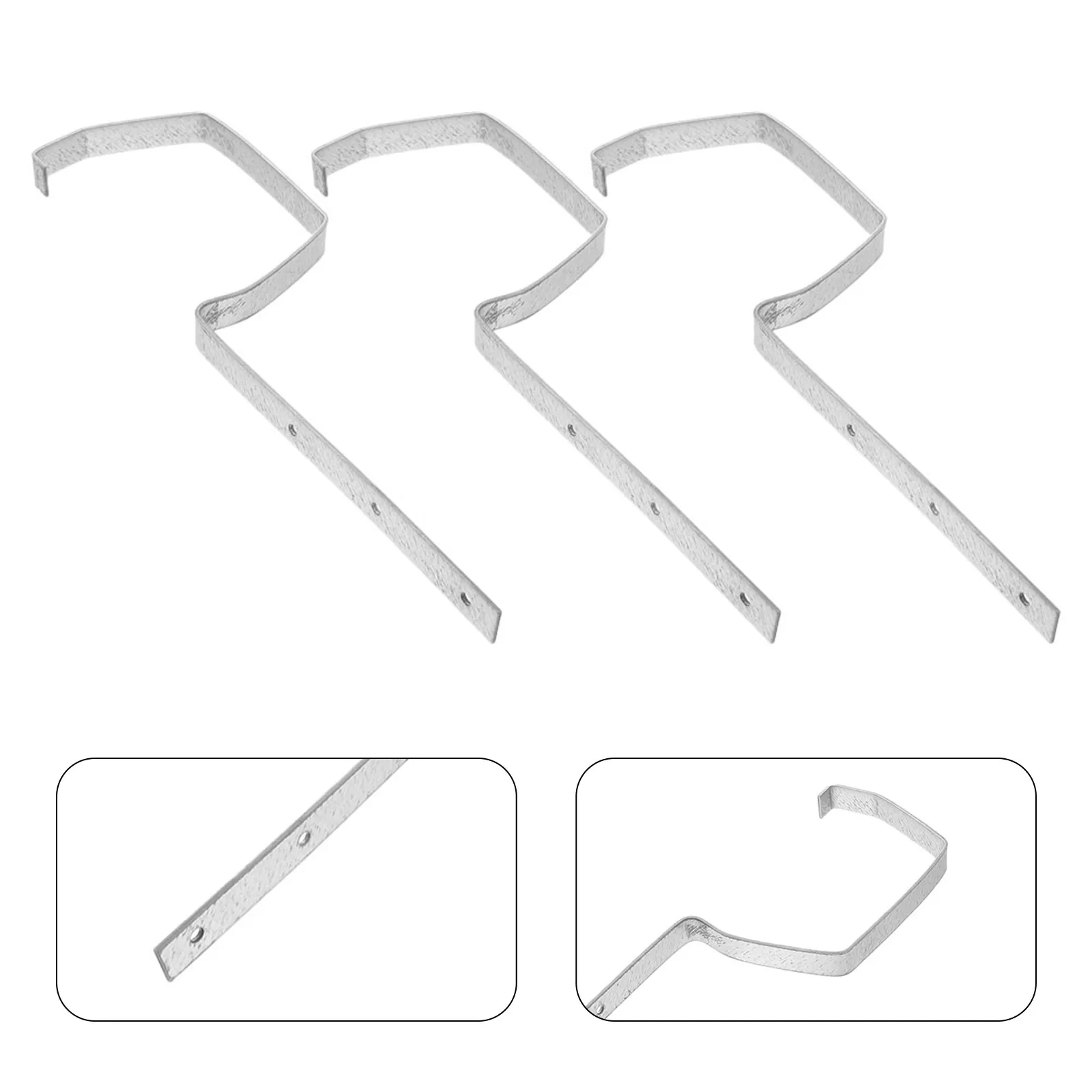 

3Pcs Rain Gutter Brackets Heavy Duty Weatherproof Metal Support for Roof Drainage Outside Wall Mount Gutter Hangers