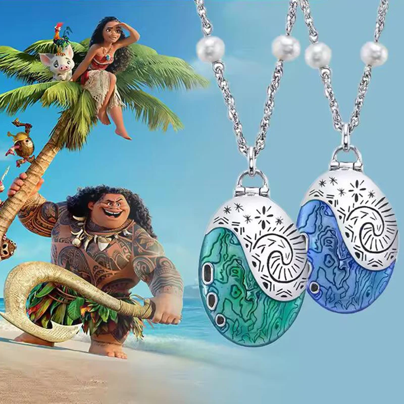 Disney Movie Moana2 Peripheral Creative Cartoon Ocean Shape Necklace Accessories For Boy And Girl With High-Looking Holiday Gift