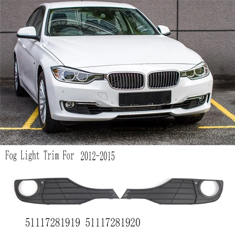 ABCA-Para BMW Serie 3 F30 Juego de molduras de luz antiniebla de lujo/moderno 2012-2015 51117281919 51117281920