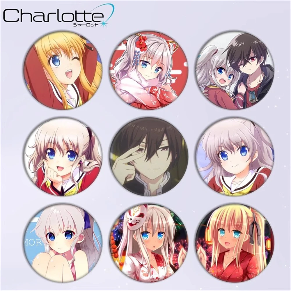 

58 мм аниме Шарлотта Томори Нао Отатака Юу Косплей Костюм Значок Булавка SPTE Жесть Брошь ﻿ Хэллоуин реквизит Gilf