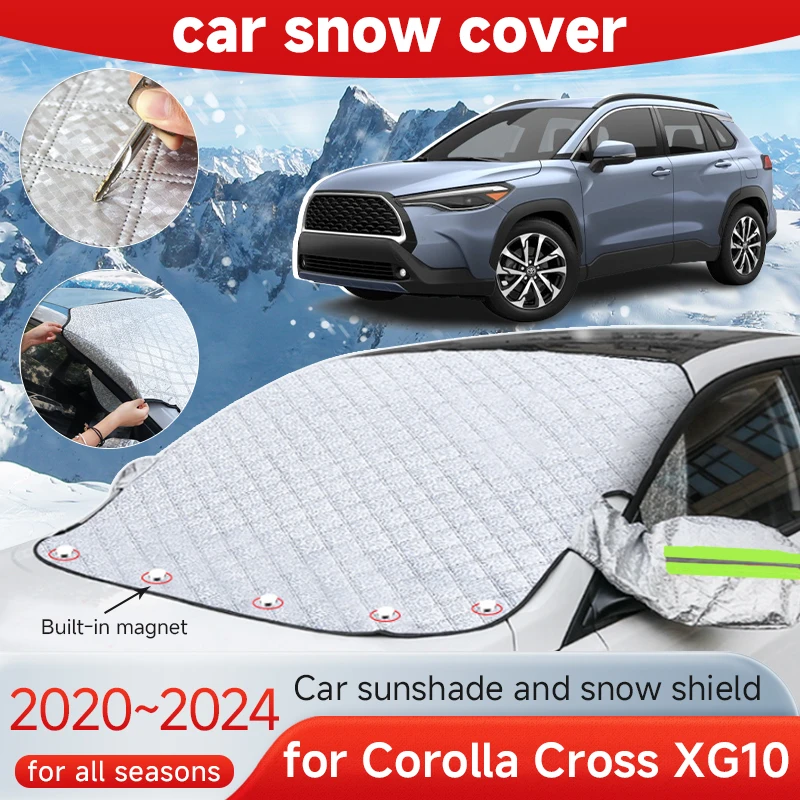 Car Snow Shield Cover for Toyota Corolla Cross XG10 2020 2021 2022 2023 2024 Frontlander Anti Frost Outdoor Protection Car Tools