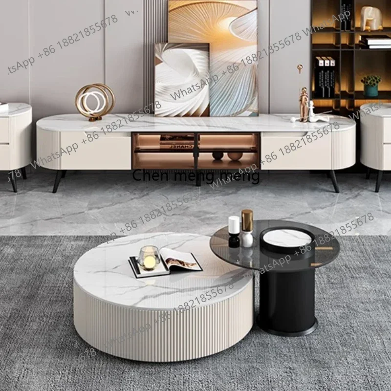 N138  Italian Design Coffee Table Storage Light Luxury Living Room Modern Round Side Table Simple Living Room Meubles Home Furni