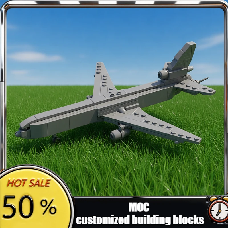 

218 деталей, конструктор самолета Douglas KC-10, масштаб 1:300, MOC, модульная сборная модель, развивающая игрушка для детей, подарок