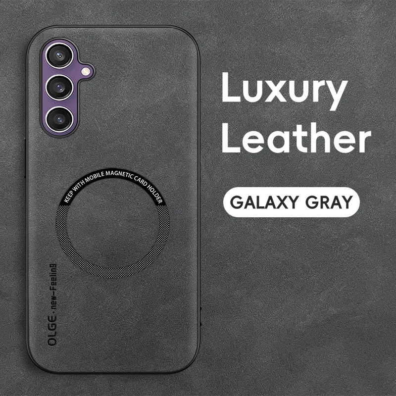 Luxuriöse Lederhülle für Magsafe Magnetisches Kabelloses Laden Handyhülle für Samsung Galaxy S26 S25 S24 S23 S22 Ultra Plus Rückseitenabdeckung – Detail 11