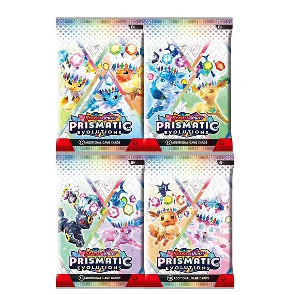 60/360Pcs Anime Trading Cards Prismatic Evolutions Crystal Eevee English TCG Booster Box Battle Game Collectible Hobby Gift