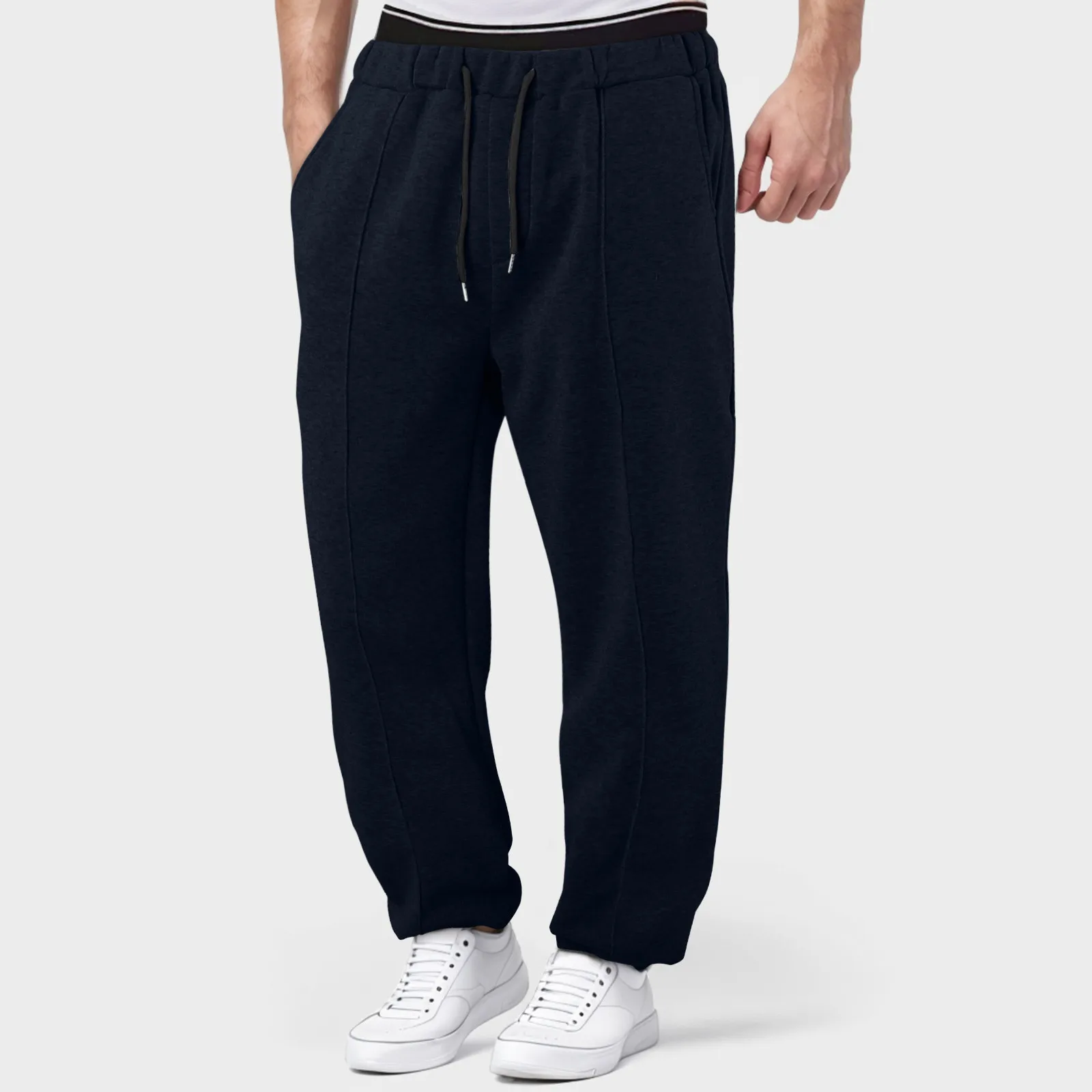 

Mens Fleece Lined Sweatpants Wide Straight Leg Pants Bottom Sweatpants Joggers Pants Workout High Waisted Yoga Pants With Pocket