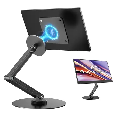 UPERFECT Portable Magnetic VESA Mount for Monitor 360° Swivel Base Adjustable Stand Multi-Angle Holder Support 12"-19" Devices