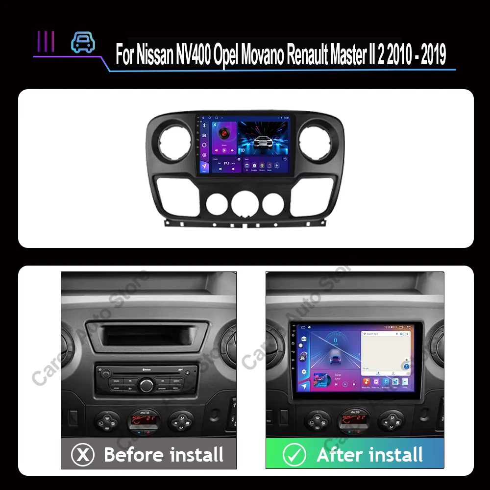 For Nissan NV400 For Opel Movano For Renault Master III 3 2010 - 2019 Car Radio Player Wireless Carplay Android Auto GPS 4G WIFI