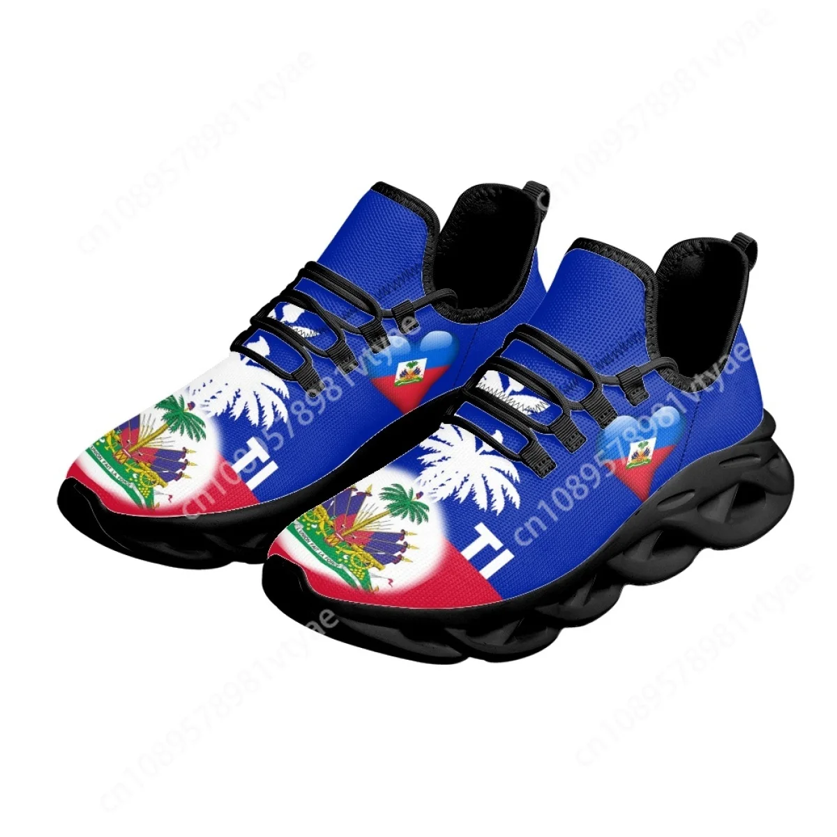 Custom Made Haiti Flag Love Printed Women's Men's Mesh Sneakers Breathable Running Shoes Casual Sport Tennis Zapatillas Mujer