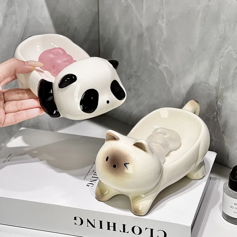 

The New High-end Ceramic Soap Box with A No-drill Water-drain Design Is A Great Home Essential for Bathroom Soap Storage