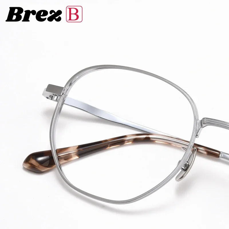 

Очки из чистого титана для мужчин, увеличенные, с оптическими линзами по рецепту, прогрессивные, для коррекции близорукости, в стиле ретро-винтаж