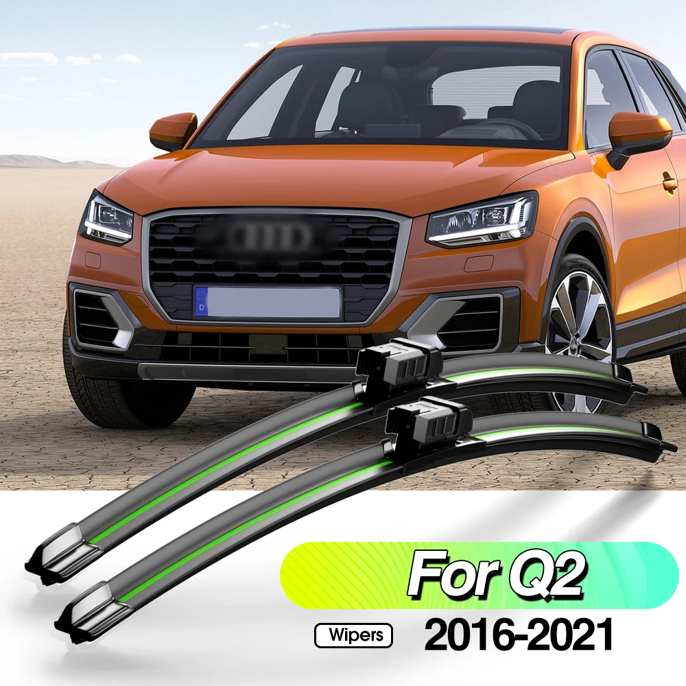 

For Audi Q2 2016-2021 2pcs Front Windshield Wiper Blades Windscreen Window Accessories 2017 2018 2019 2020