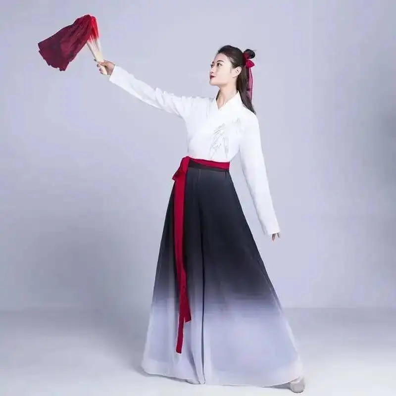 Dancing Dress Performance Dress Classical Dance Costume Girls Dance Practice Dress Elegant Modern Dance Dress Ancient Hanfu Suit
