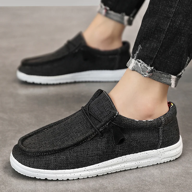 

Men Casual Shoes Fashion Denim Canvas Shoes Breathable Men Walking Flat Shoes Outdoor Large Size Light Men's Shoes Loafers