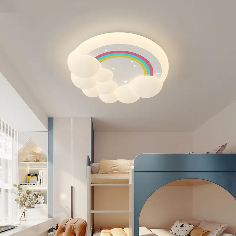 Children's Room Ceiling Lights LED Rainbow Bubble Cloud Light Modern Warm Princess Room Baby Room Girl Bedroom Ceiling Lamps