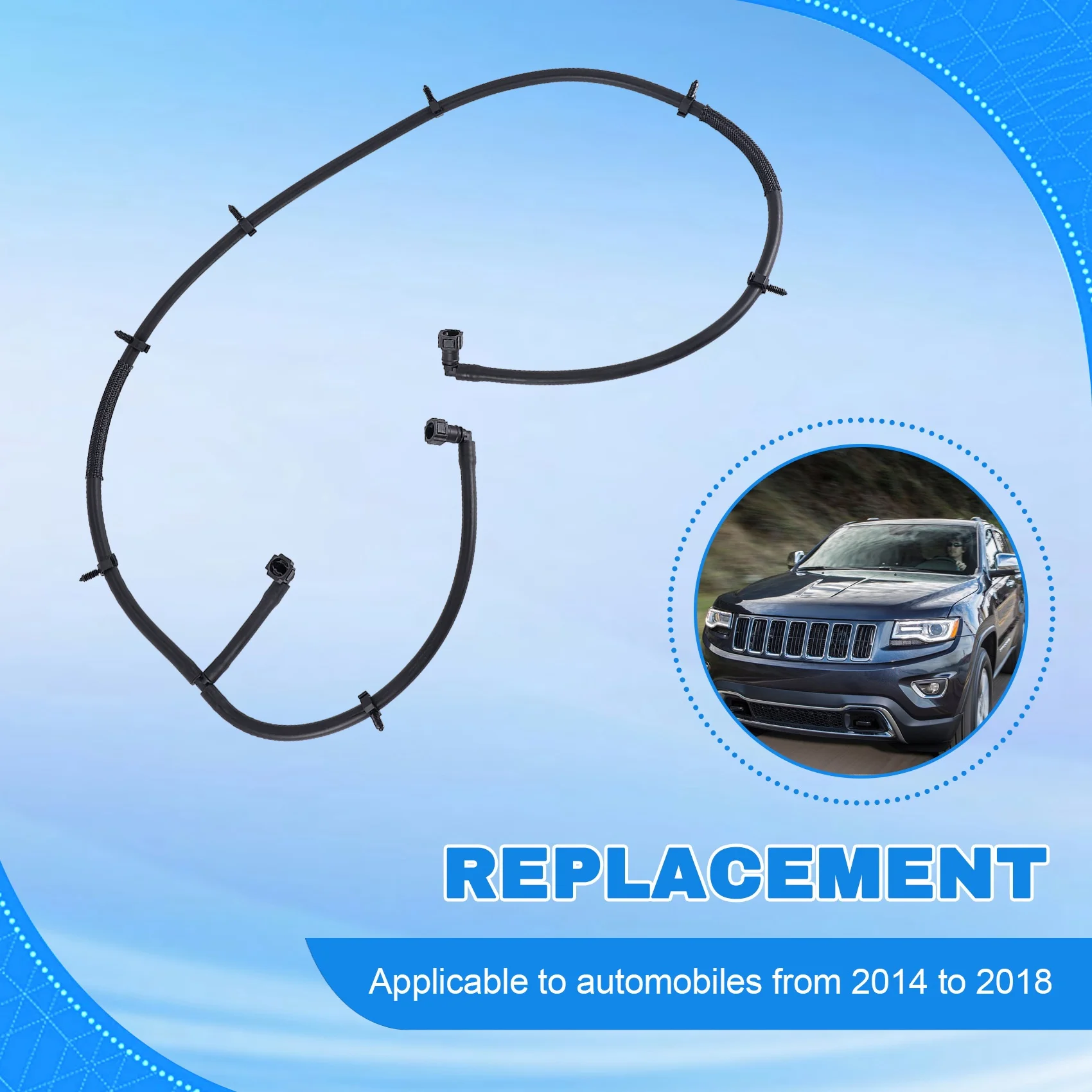 

Reliable-Headlight Head Lamp Washer Hose Pipe Line 68188661AB For Jeep Grand Cherokee 2014-2018