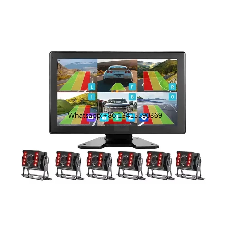 10,1-дюймовый сенсорный экран, интеллектуальная сигнализация обнаружения слепых зонах, DVR-рекордер, монитор с 6-компонентной ИК-камерой AHD 720P, система BSD для грузовика