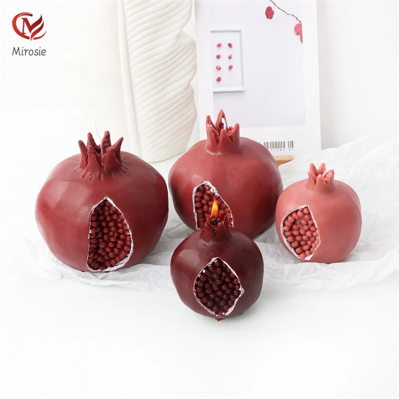 

Mirosie Silicone 3D Opening Pomegranate Candle Mold DIY Guava Fruit Mousse Cake Plaster Resin Molds Cake Decor Silicone Molds